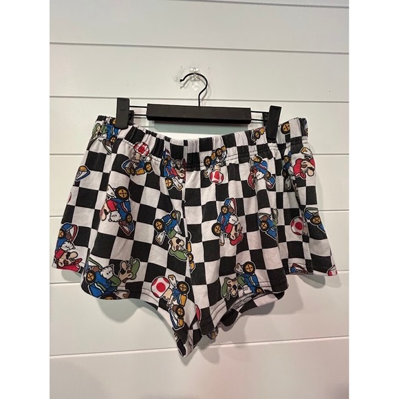 Women's Super Mario Bros Mariokart Boxer Sleep Shorts Sz Large‎ - Picture 1 of 2